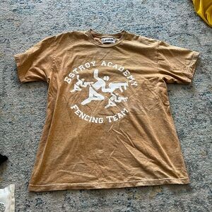 Vintage Brown 'Bstroy Academy Fencing Team' Graphic Tee